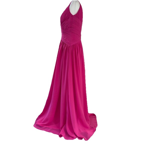 JJ’s House Fuchsia Evening Gown Long Formal Dress V-Neck Pleated Bodice Sz 10 - Picture 5 of 11